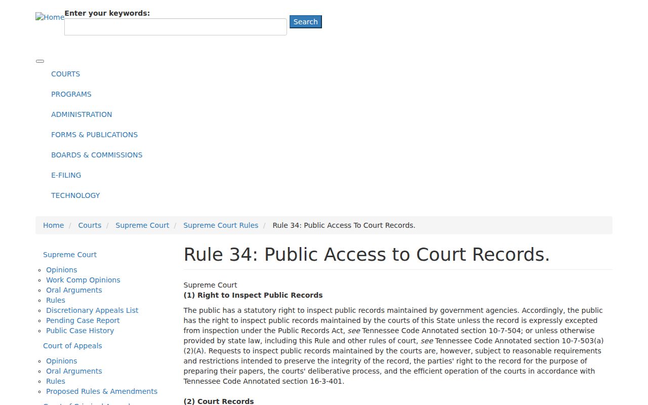 Obion County criminal court case access rule