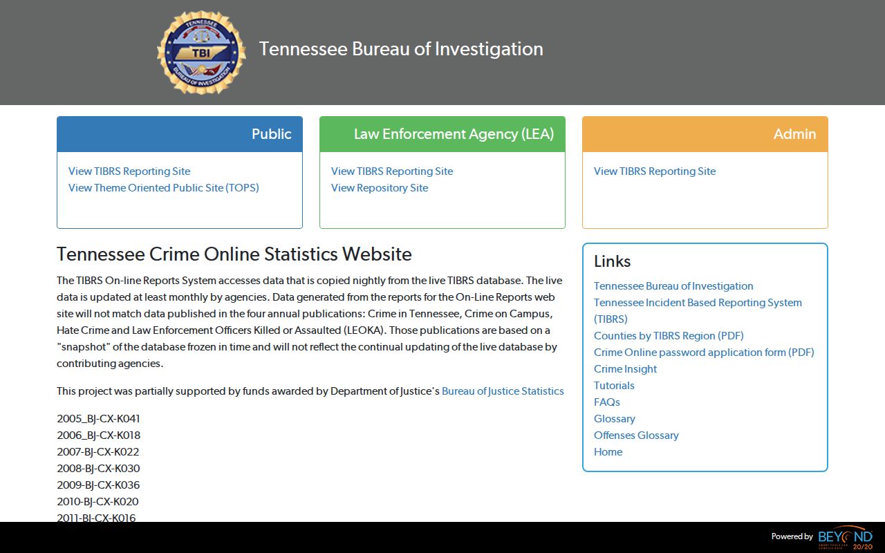 TBI CrimeInsight data for Obion County criminal records context
