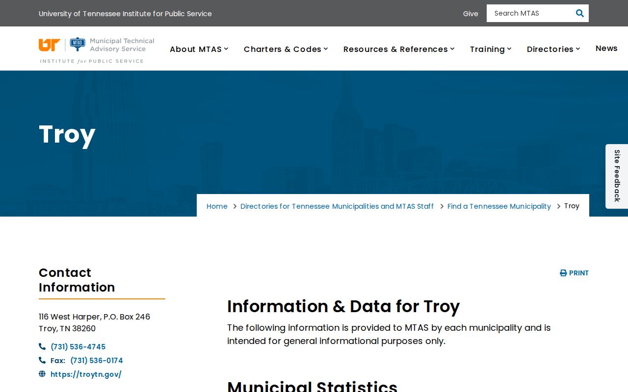 Troy Tennessee municipal court directory for criminal records