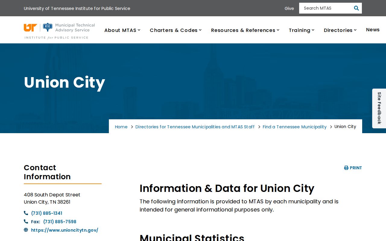 Union City municipal directory for criminal record and police agency context