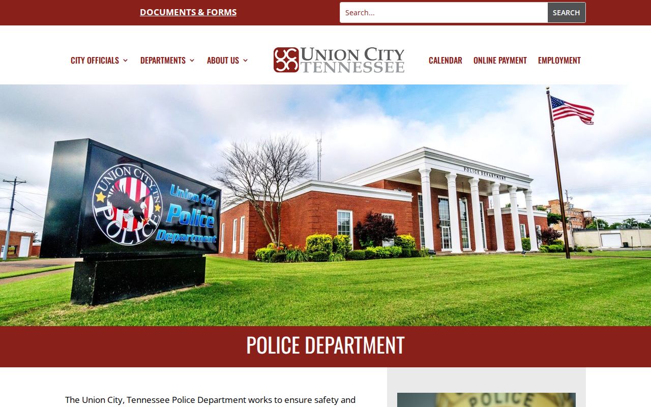 Union City Police Department criminal records contact page